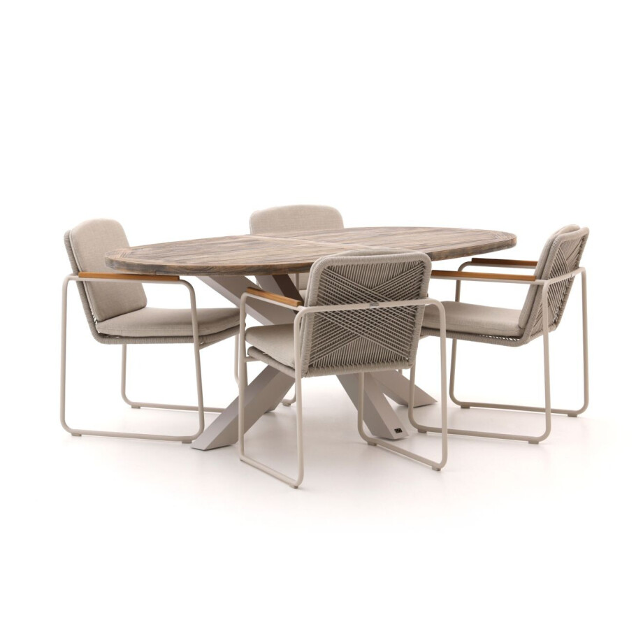 Bellagio Sordio/ROUGH-Y Ellips 200cm dining tuinset 5-delig stapelbaar - Laagste prijsgarantie! afbeelding 1