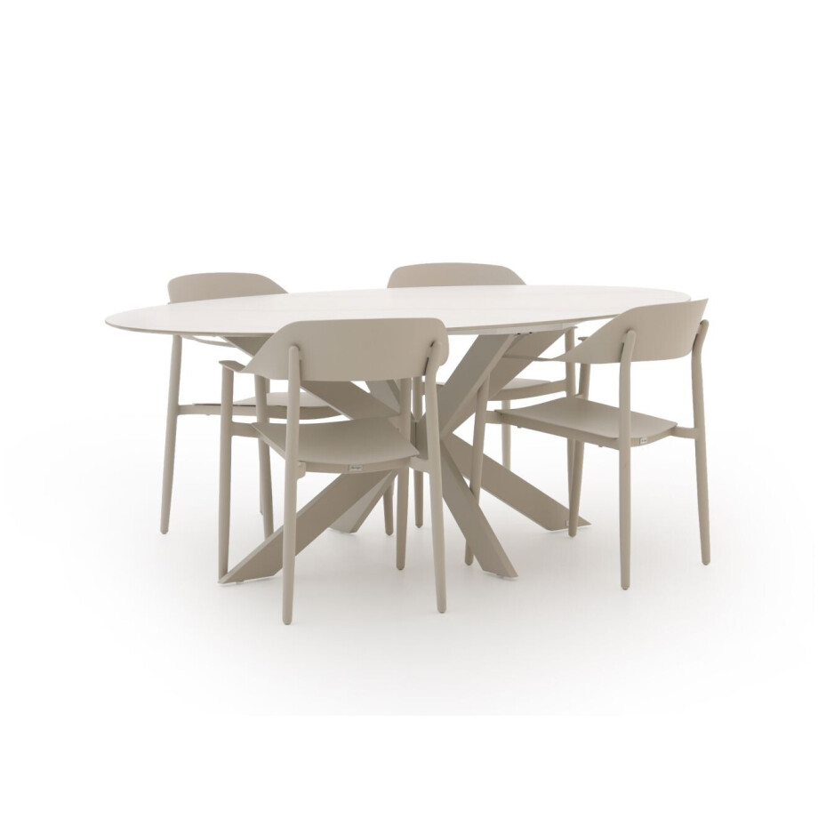 Bellagio Valli/Furato ellips 200cm dining tuinset 5-delig - Laagste prijsgarantie! afbeelding 1