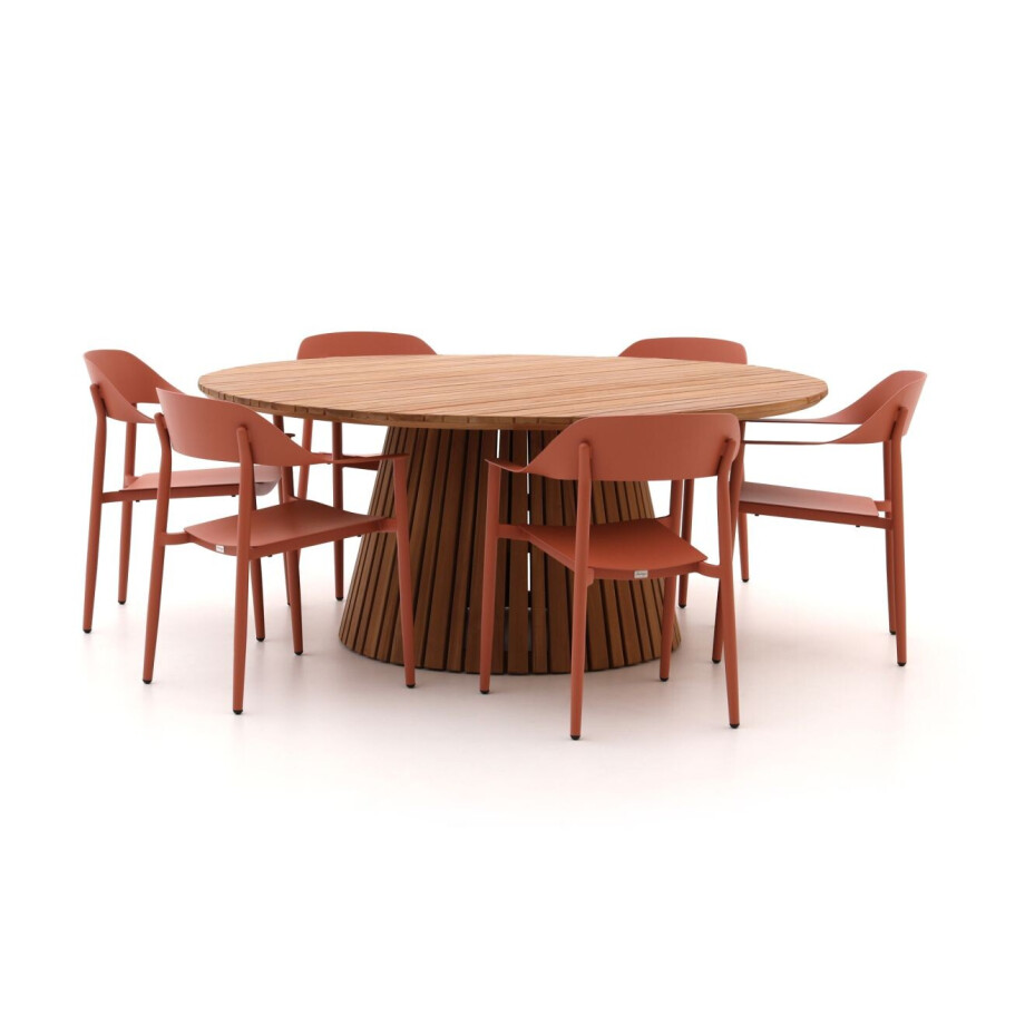 Bellagio Valli/Santa Severina ø180cm dining tuinset 7-delig stapelbaar - Laagste prijsgarantie! afbeelding 1