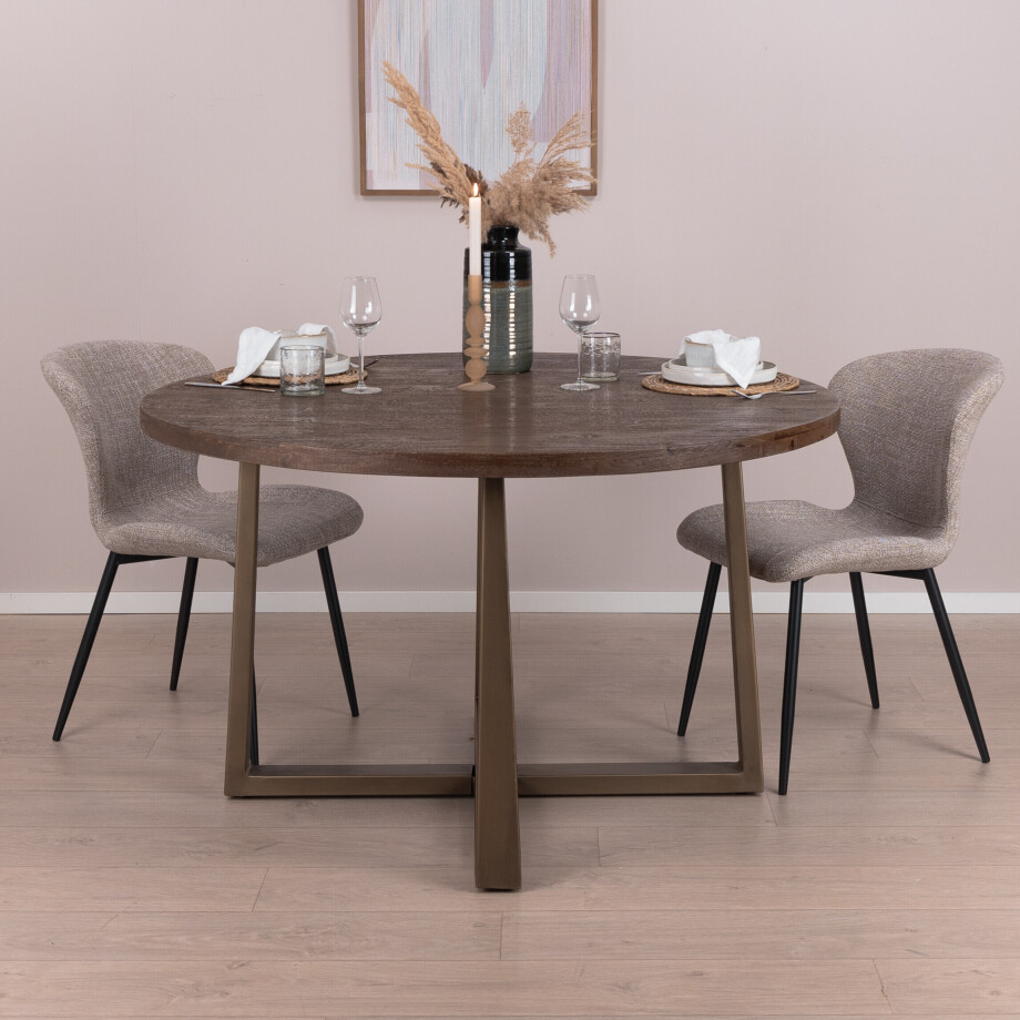 Tower Living Ronde Eettafel 'Belvedere' Mangohout, 130cm afbeelding 