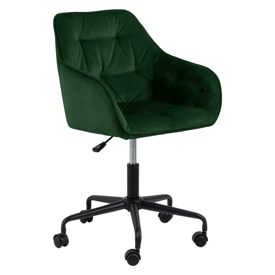 Bendt Bureaustoel 'Loren' Velvet, kleur Forest Green afbeelding 1