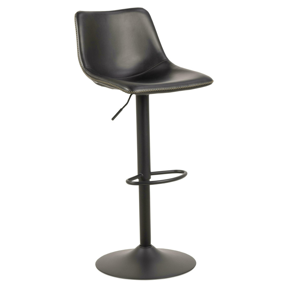 Bendt Draaibare Barkruk 'Xanthe' PU, kleur Zwart (zithoogte 61-83cm) afbeelding 1