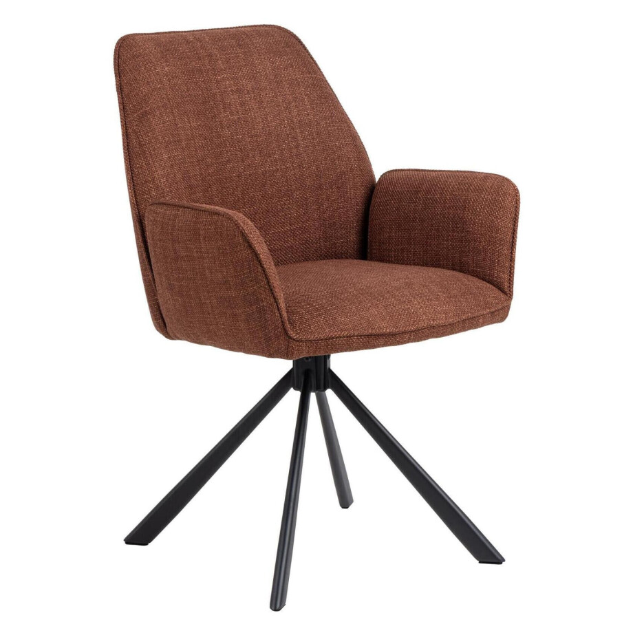 Bendt Draaibare Eetkamerstoel 'Dantrell' kleur Terracotta Bendt Draaibare Eetkamerstoel 'Dantrell' kleur Terracotta afbeelding 1