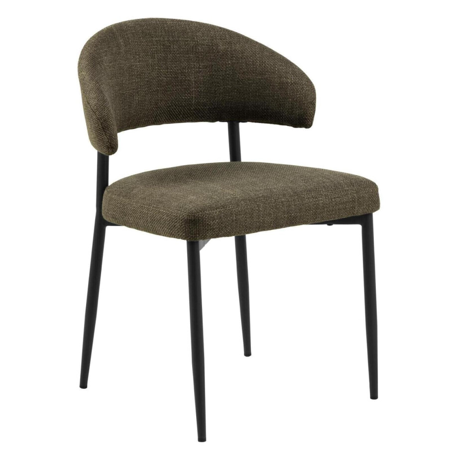 Bendt Eetkamerstoel 'Britney' Structuurstof, kleur Groen Bendt Eetkamerstoel 'Britney' Structuurstof, kleur Groen afbeelding 1