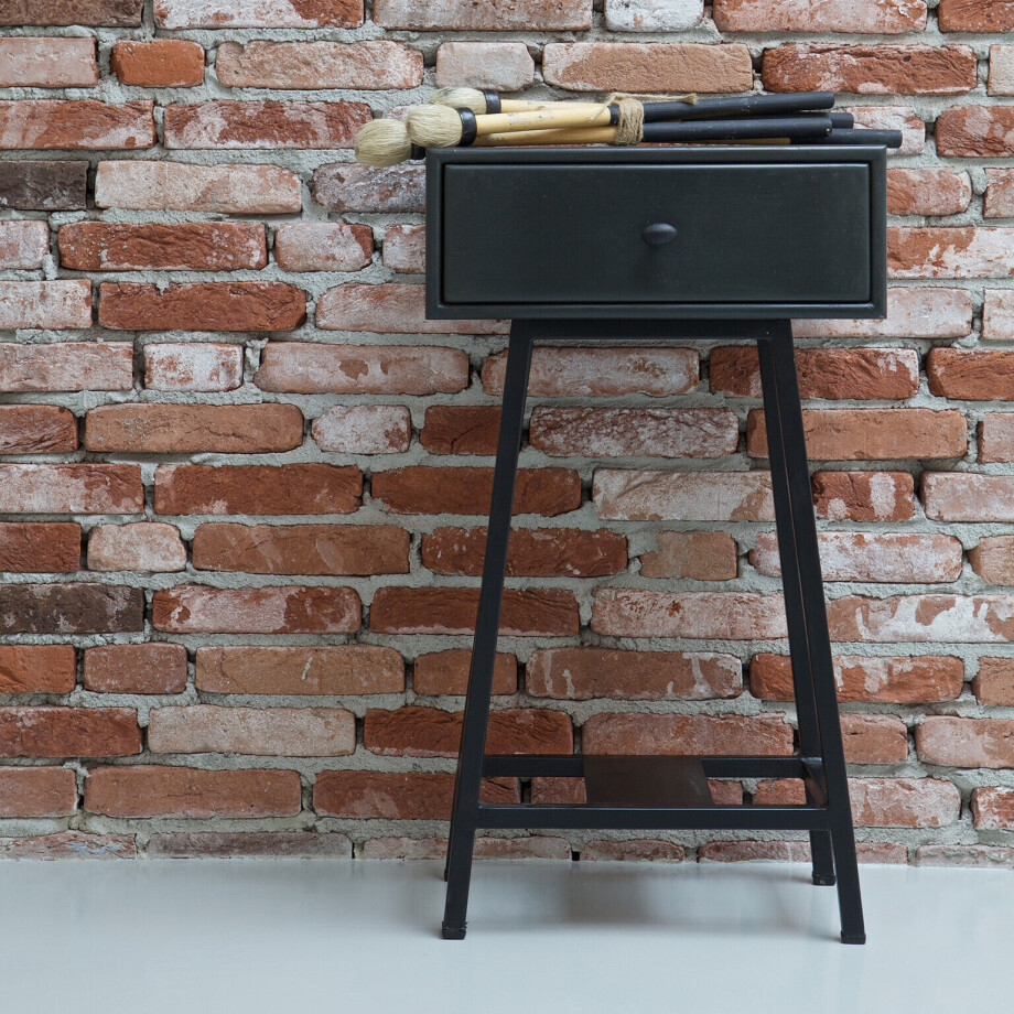 BePureHome Nachtkastje 'Skybox' Mangohout, kleur Zwart afbeelding 1