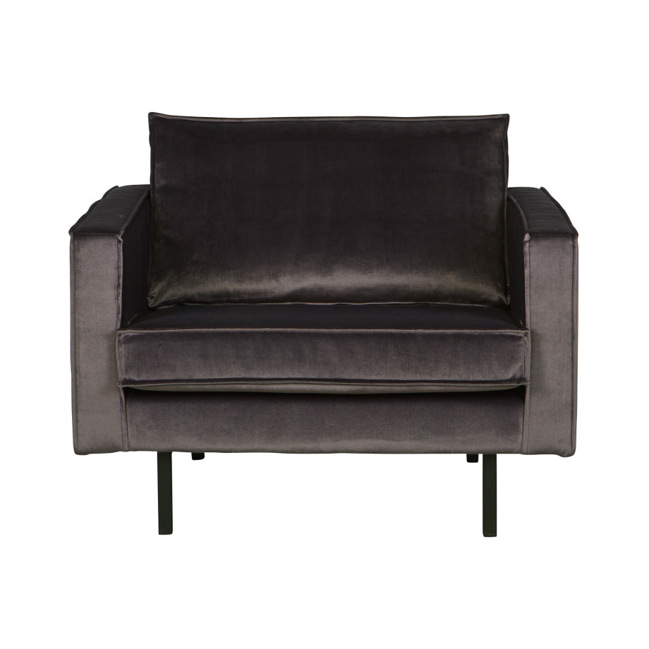 BePureHome Fauteuil 'Rodeo' Velvet, kleur Antraciet afbeelding 1