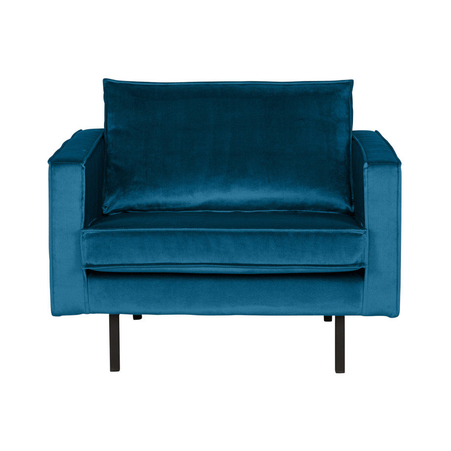 BePureHome Fauteuil 'Rodeo' Velvet, kleur Blauw afbeelding 1