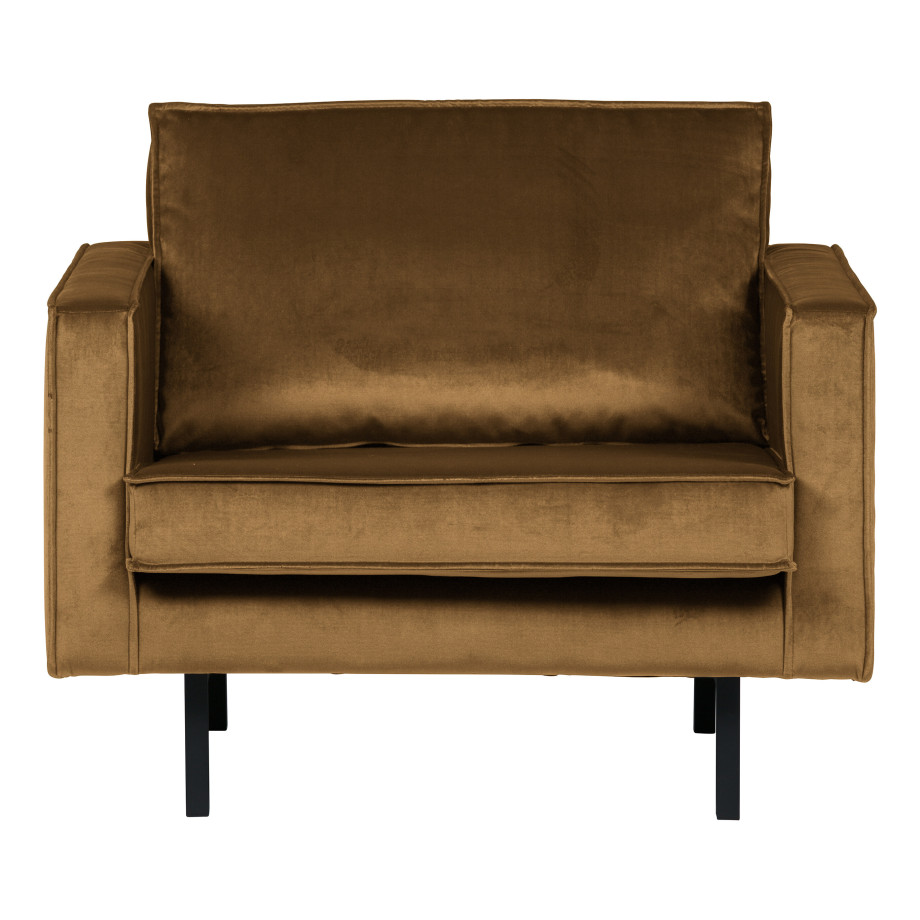 BePureHome Fauteuil 'Rodeo' Velvet, kleur Honing (geel) afbeelding 1