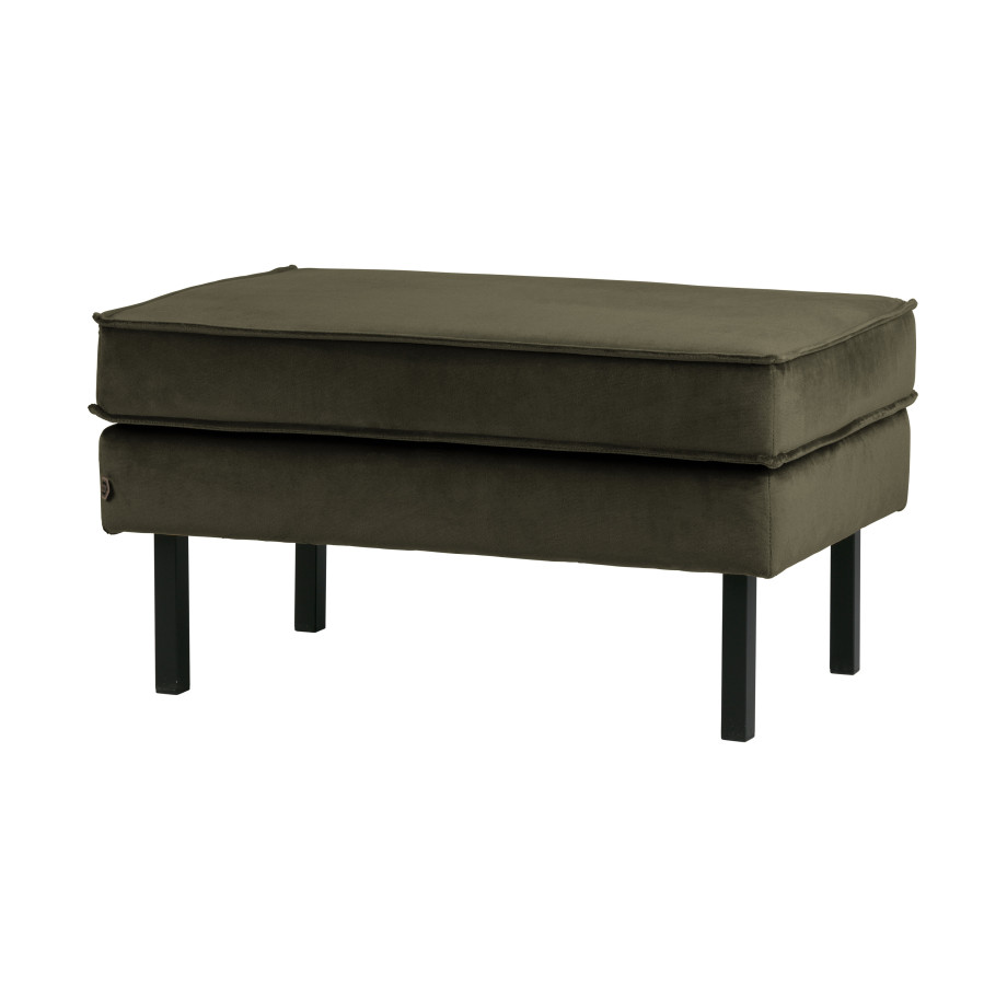 BePureHome Hocker 'Rodeo' Velvet, kleur Donkergroen afbeelding 1