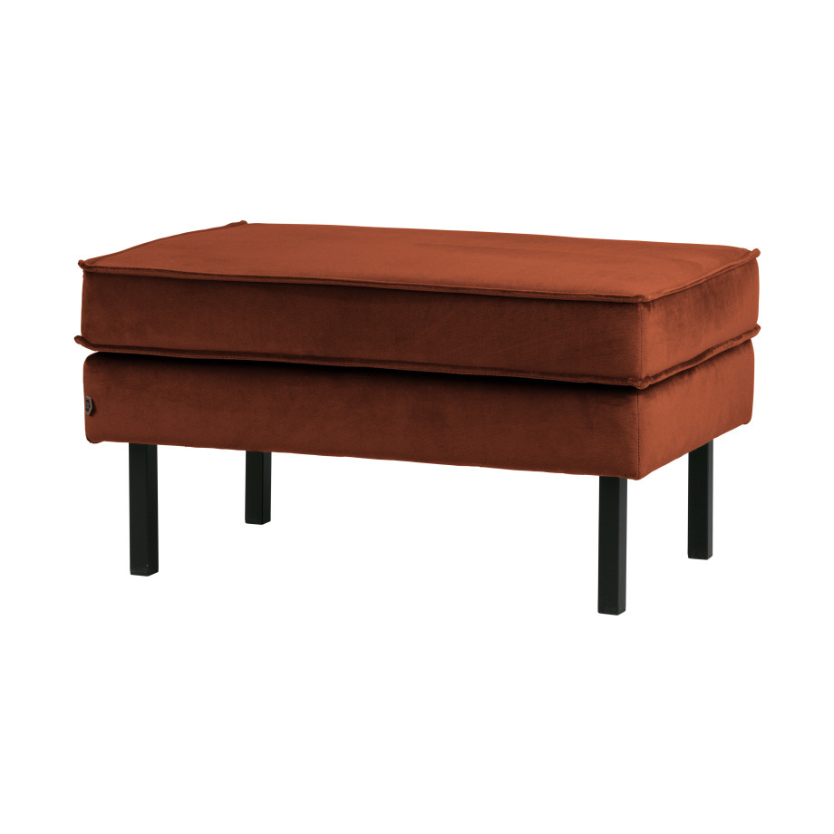 BePureHome Hocker 'Rodeo' Velvet, kleur Roestbruin afbeelding 1