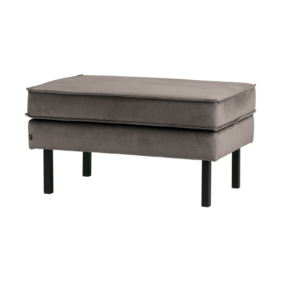 BePureHome Hocker 'Rodeo' Velvet, kleur Taupe afbeelding 1