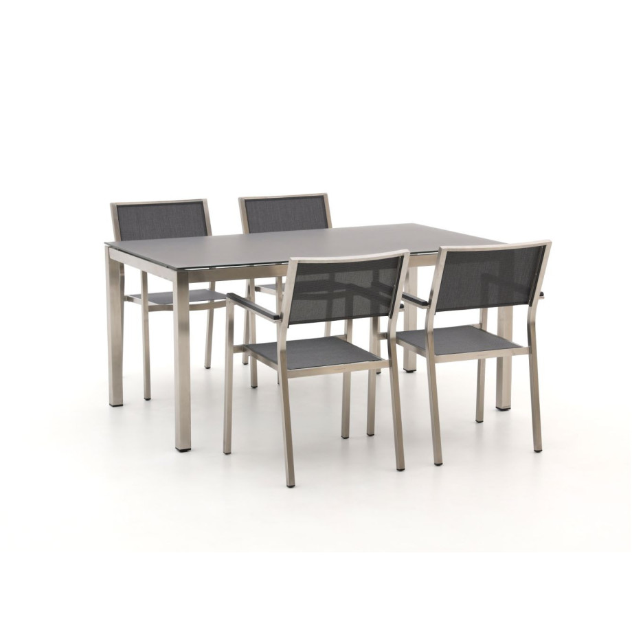 Bernstein Freiburg 160cm dining tuinset 5-delig stapelbaar - Laagste prijsgarantie! afbeelding 1