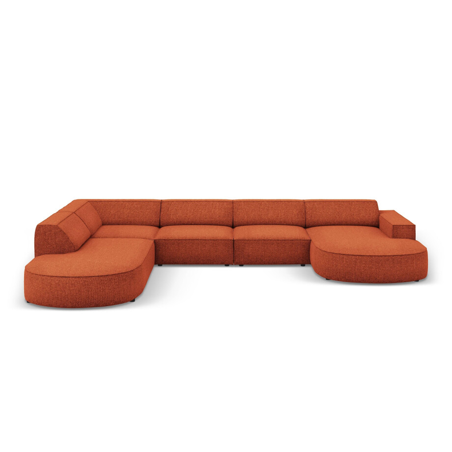 7-zitshoekbank Jodie links chenille afgerond | Micadoni Home afbeelding 1