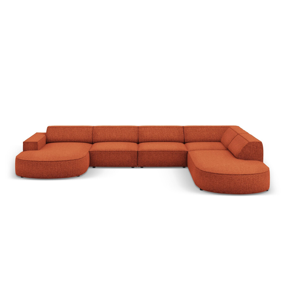 7-zitshoekbank Jodie rechts chenille afgerond | Micadoni Home afbeelding 1