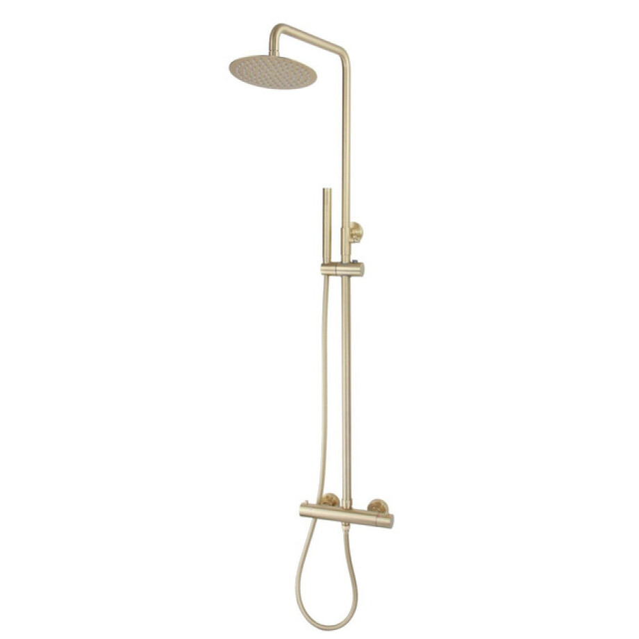 Best-Design Nancy thermostatische regendouche-opbouwset mat-goud 4008230 Best-Design Nancy thermostatische regendouche-opbouwset mat-goud 4008230 afbeelding 1