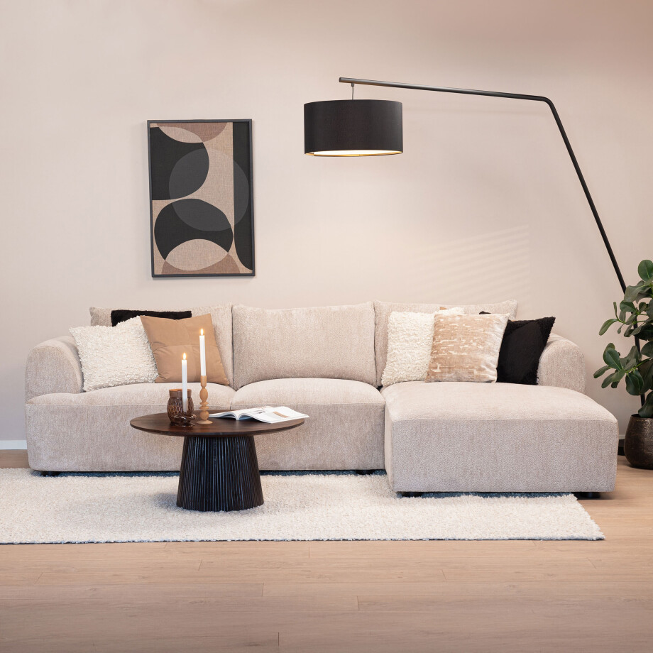 Sohome 2,5-zits Loungebank 'Richard' Rechts, Chenille, kleur Zand afbeelding 1
