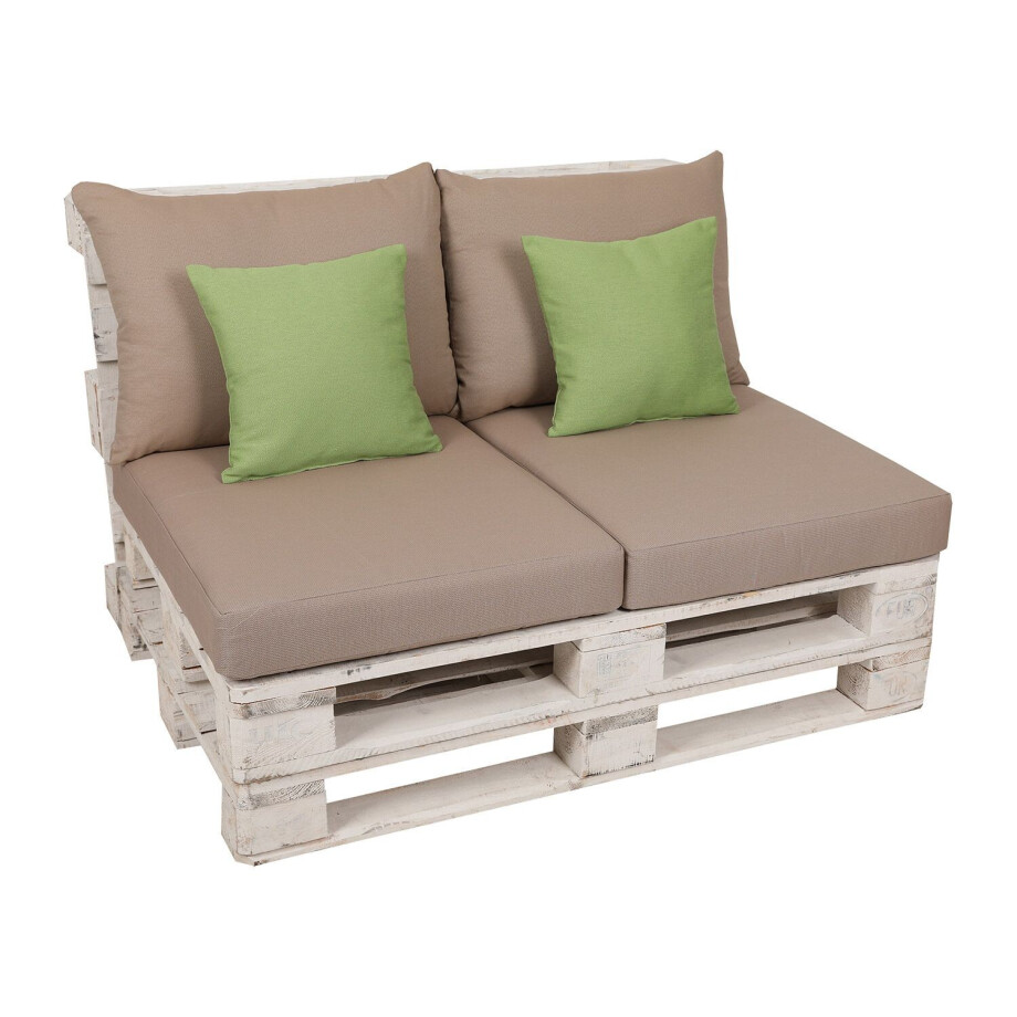 GO-DE Textil Palletkussenset (Beige/groen) afbeelding 1