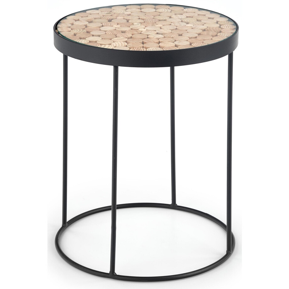 Bijzettafel Naturo 47x61x47 cm breed in natural met zwart Bijzettafel Naturo 47x61x47 cm breed in natural met zwart afbeelding 1
