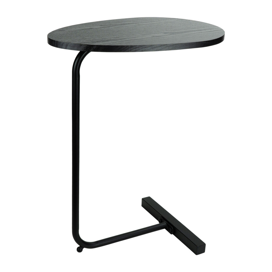 QUVIO Bijzettafel - Ovaal - Zwart afbeelding 1