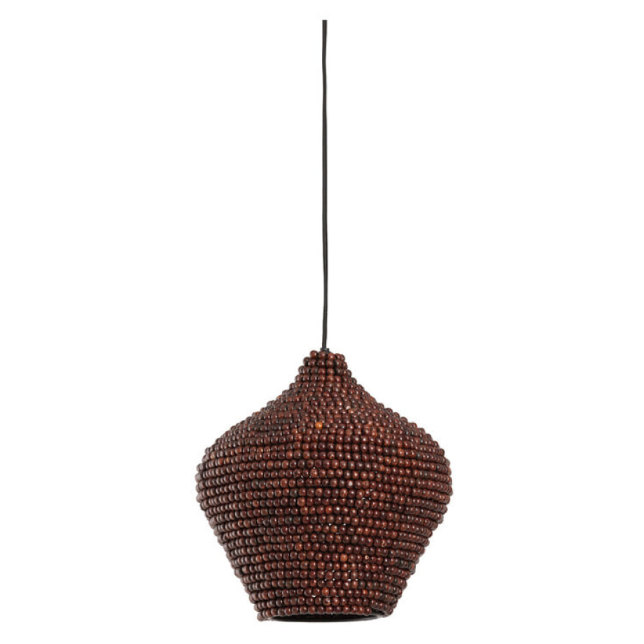 Light & Living Hanglamp 'Kalenga' Kralen, 28cm, kleur Donkerbruin afbeelding 1