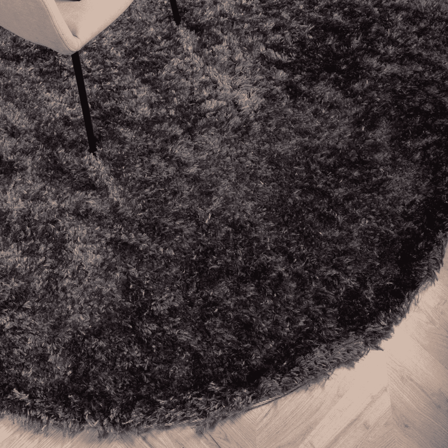 Nohr Rond Vloerkleed 'Kawanda' 200cm, kleur Donkergrijs Nohr Rond Vloerkleed 'Kawanda' 200cm, kleur Donkergrijs afbeelding 1