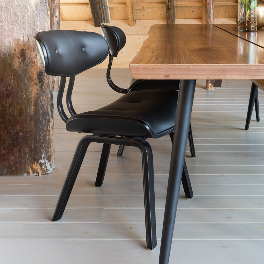 Dutchbone Eetkamerstoel 'Blackwood' kleur Zwart afbeelding 1