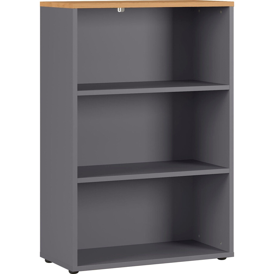 Boekenkast Agenda medium 120 cm hoog in grafiet met grandson eiken afbeelding 1