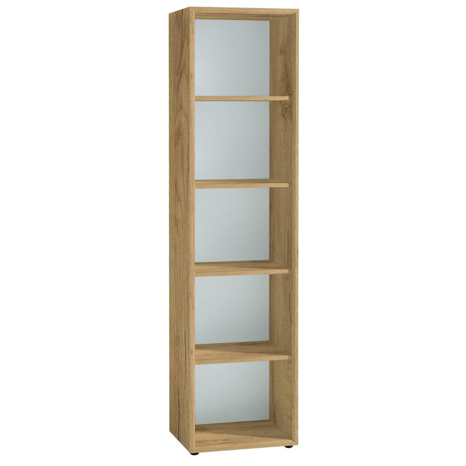 Boekenkast Monteria 196 cm hoog in navarra eiken met wit afbeelding 1