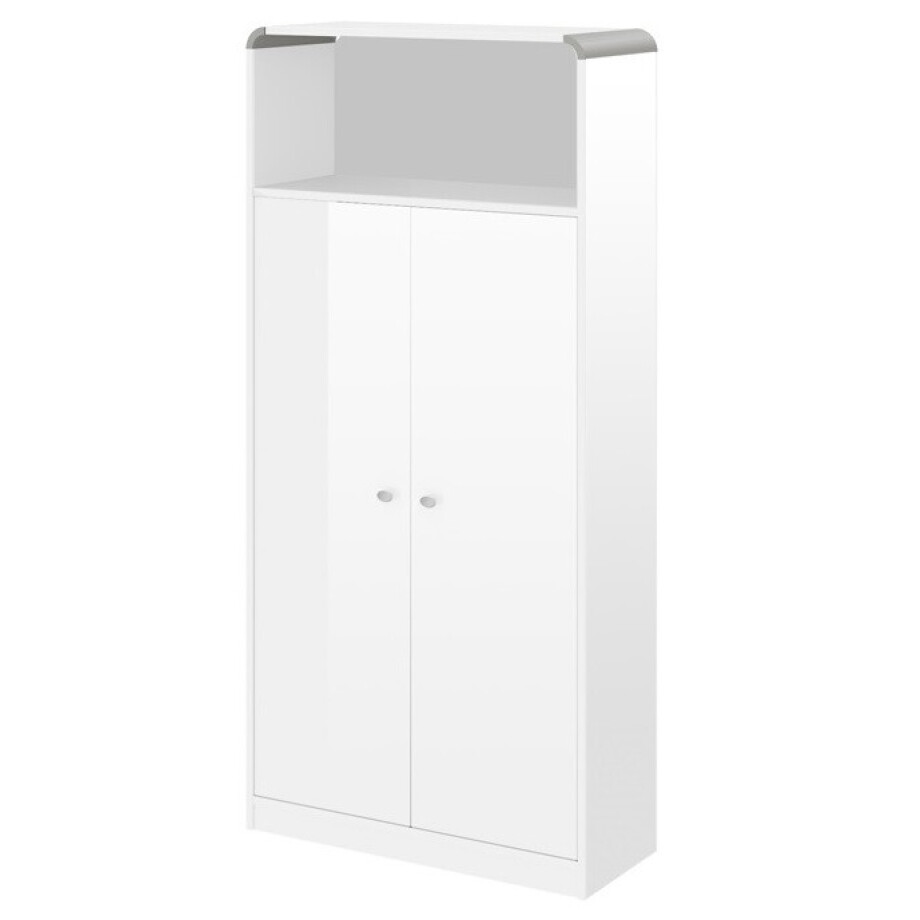 Boekenkast Murano 190 cm hoog in hoogglans wit Boekenkast Murano 190 cm hoog in hoogglans wit afbeelding 1