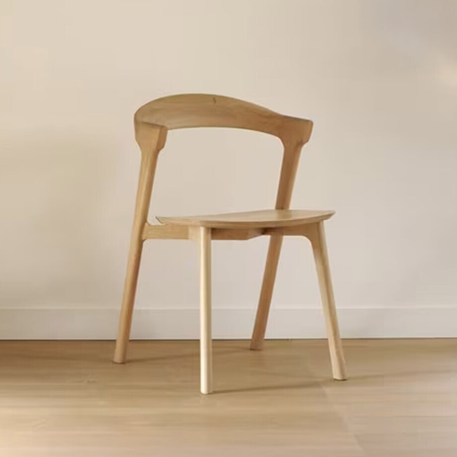 Ethnicraft Eetkamerstoel 'Bok' Geolied Eikenhout, kleur Naturel afbeelding 1