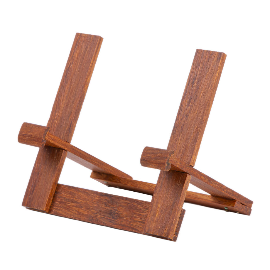 QUVIO Boekenstandaard/Tabletstandaard - Hout - Donkerbruin afbeelding 1