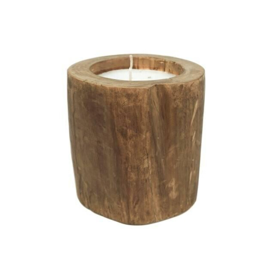 Boomstam kaars Lucia teakhout | HSM Collection afbeelding 1