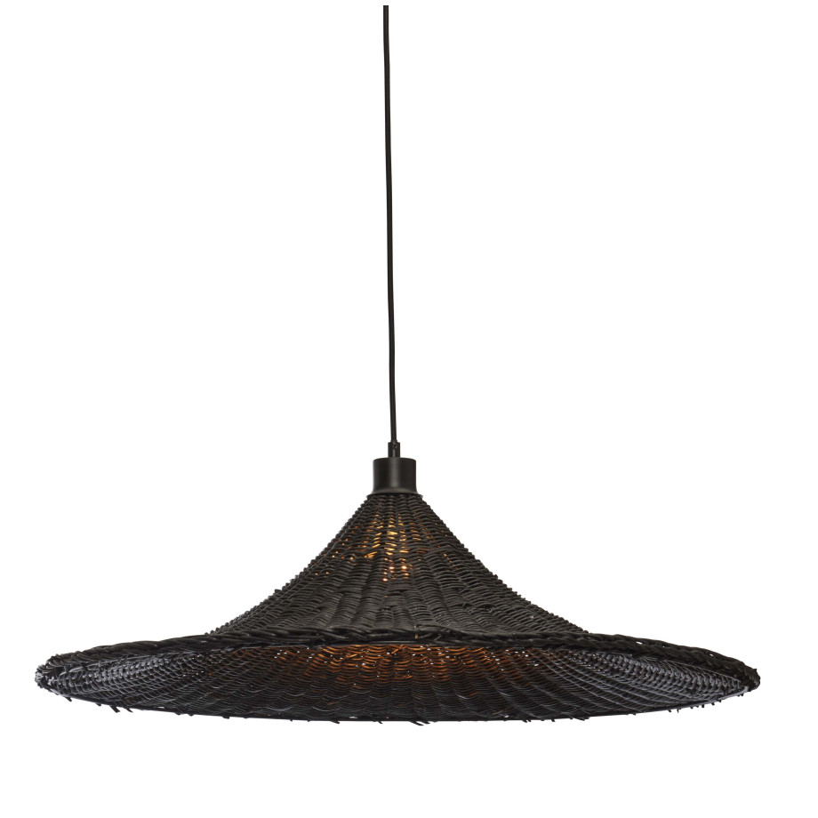 GOOD&MOJO Hanglamp 'Borabora' Rotan, 70cm, kleur Zwart afbeelding 1