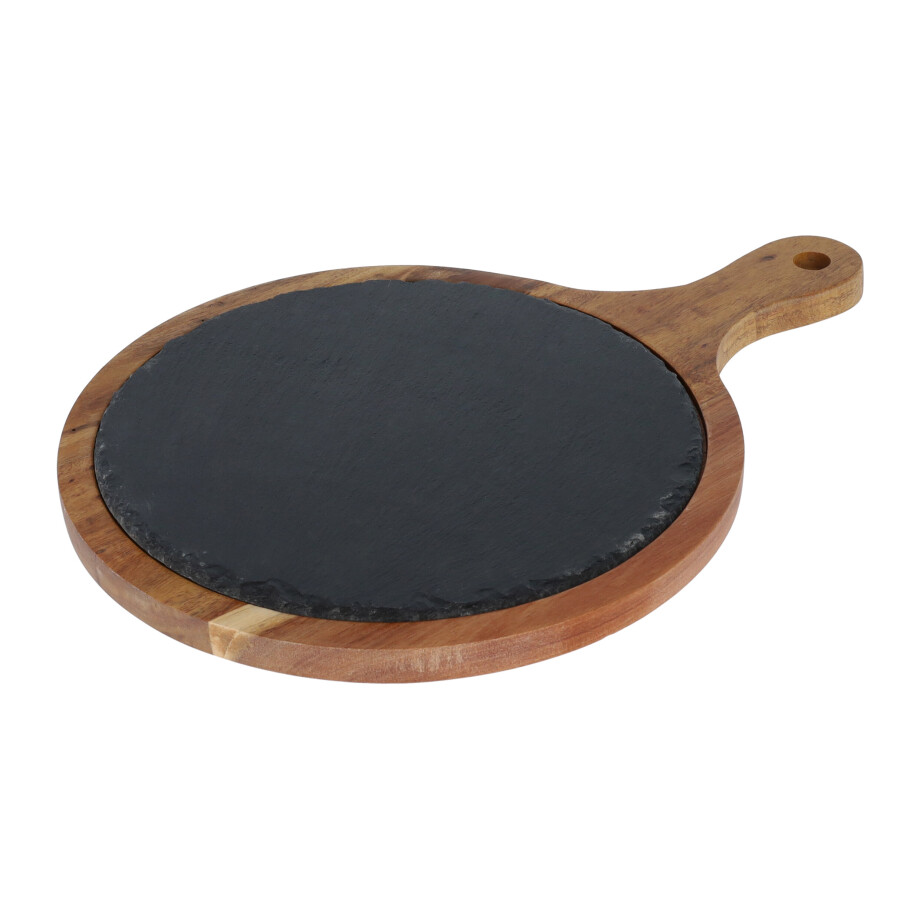 Krumble Borrelplank - Rond - Hout en Leisteen Krumble Borrelplank - Rond - Hout en Leisteen afbeelding 1