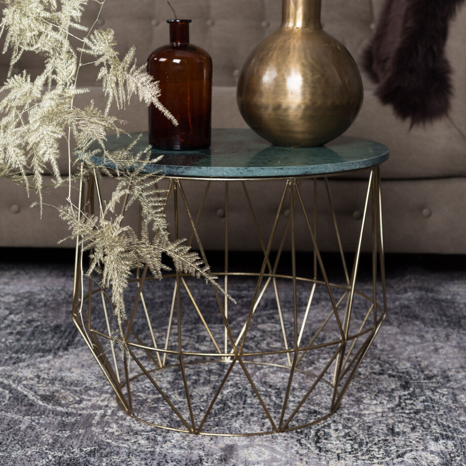 Dutchbone Bijzettafel 'Boss' Marmer, 51cm Dutchbone Bijzettafel 'Boss' Marmer, 51cm afbeelding 1