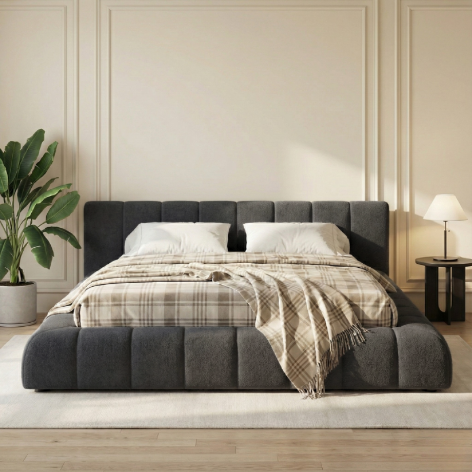 Boxspring Amour Iconic Teddy - Antraciet - Dekbed-Discounter.nl afbeelding 1