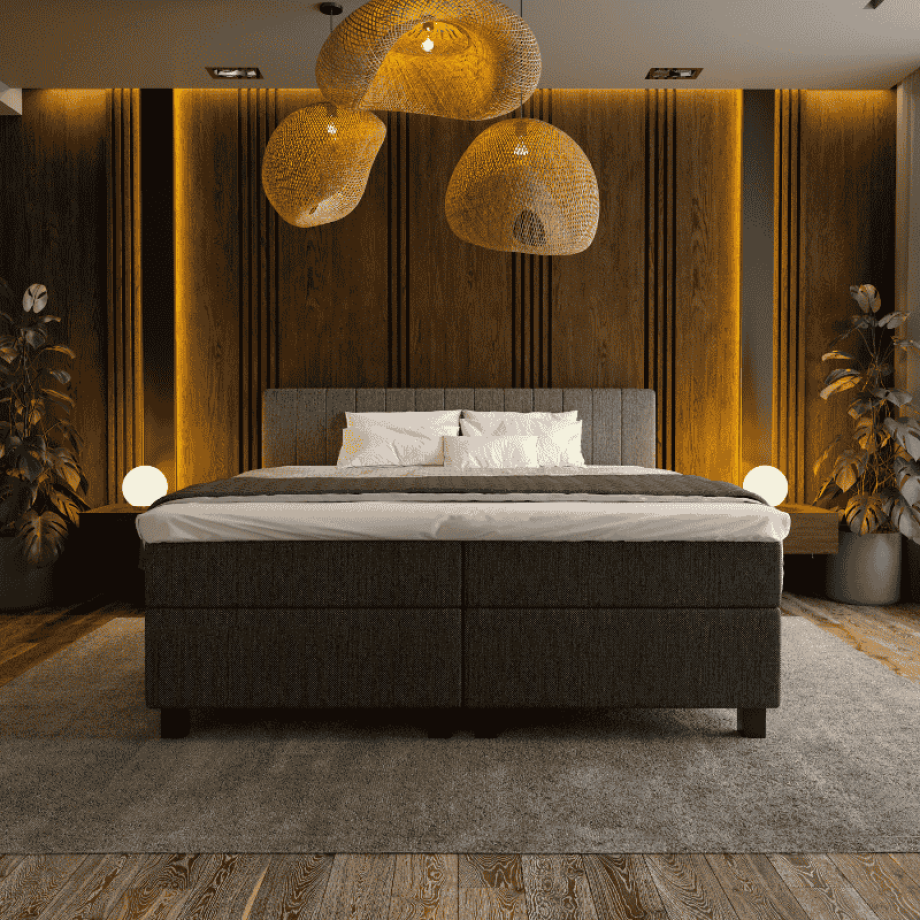 Boxspring Hotel Suite - Beam - Antraciet - Dekbed-Discounter.nl afbeelding 1