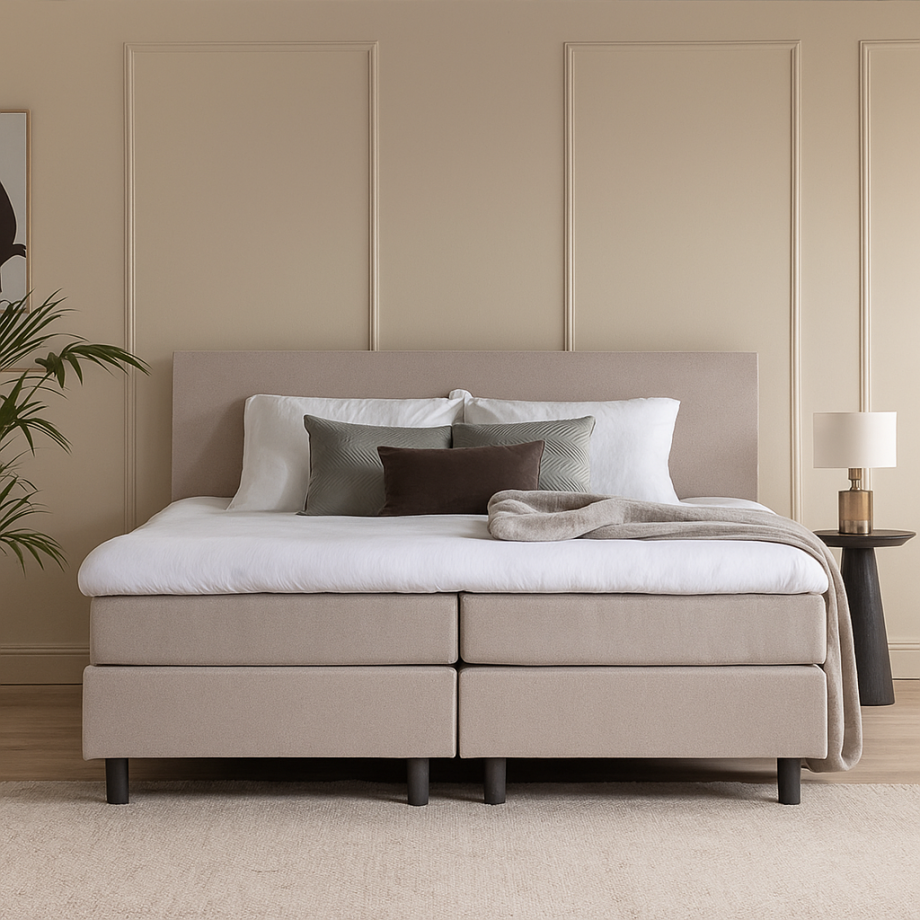 Boxspring Julia Comfort - Beige - Dekbed-Discounter.nl afbeelding 1
