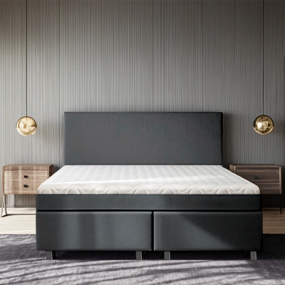 2-Persoons Boxspring Julia Relax - Antraciet - Antraciet 180x200 Cm - Pocketvering - Inclusief Topper - Dekbed-Discounter.nl afbeelding 1