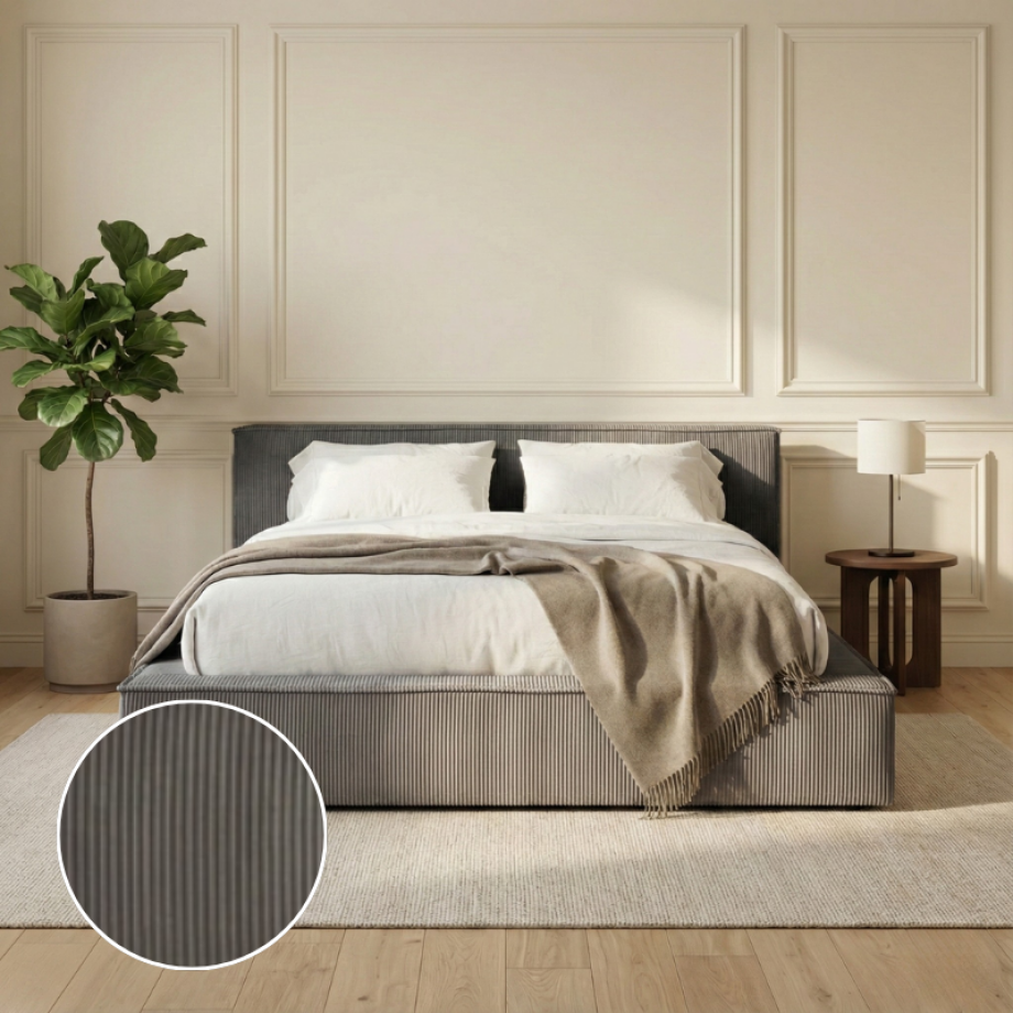 Boxspring Met Opbergruimte Amour Cosy - Antraciet - Dekbed-Discounter.nl afbeelding 1