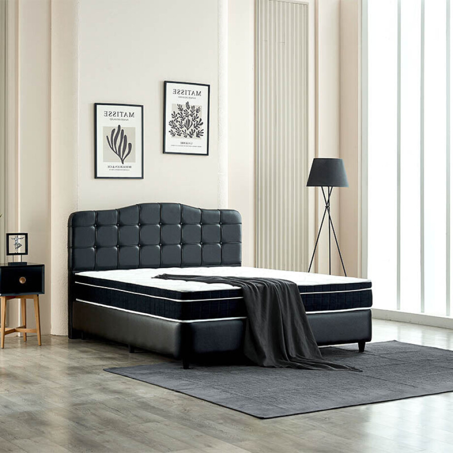 Boxspring Met Opbergruimte Marrakech 140x200 Cm Zwart Met Opbergruimte Primaviera Deluxe - Dekbed-Discounter.nl afbeelding 1