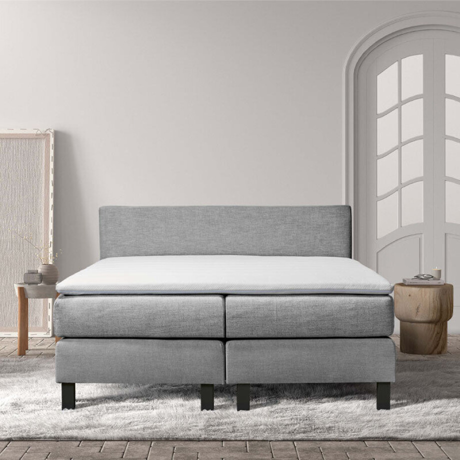 Boxspringset Cloud Relax Deluxe 90x200 Cm Lichtgrijs Exclusief Montage Dekbed Discounter - Dekbed-Discounter.nl afbeelding 1