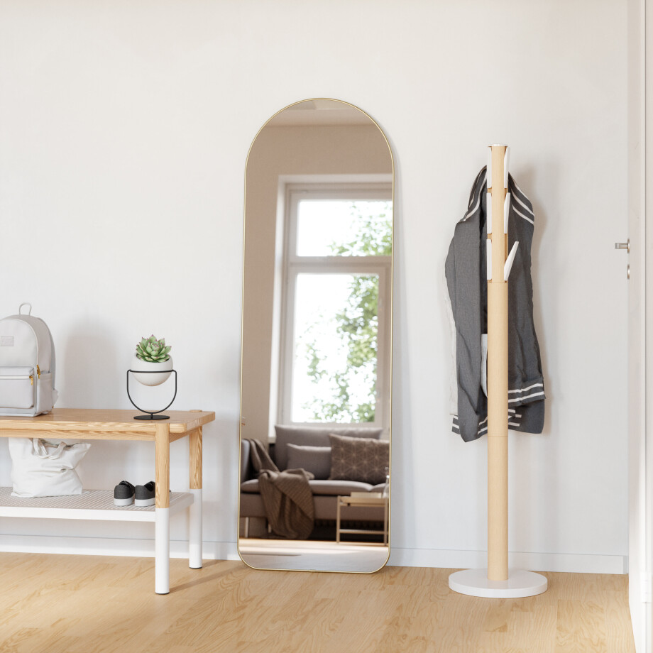 Umbra Spiegel 'Hubba' Arched, 158 x 51cm, kleur Brass afbeelding 1
