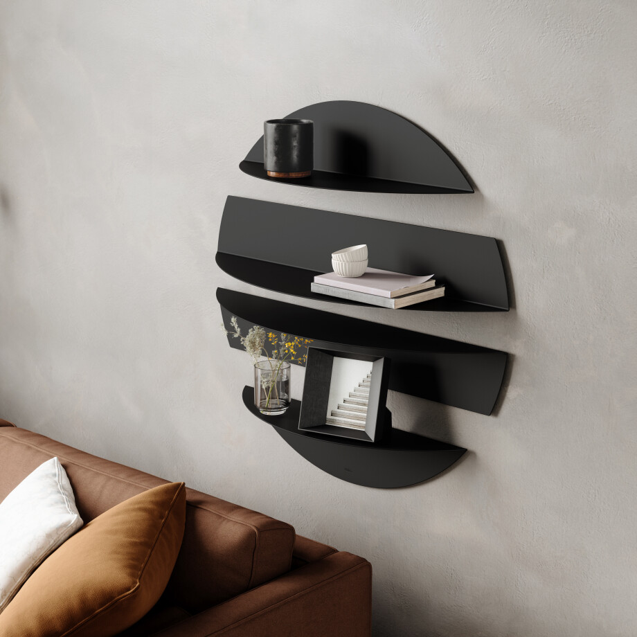 Umbra Wandplank 'Solis' Set van 4 stuks, kleur Zwart afbeelding 1