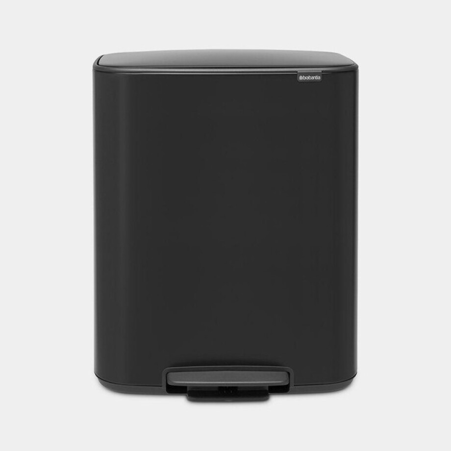Brabantia Bo Pedaalemmer - 2x30 liter - 2 kunststof binnenemmers - matt black 211508 afbeelding 1