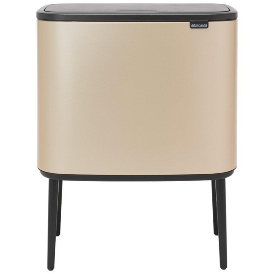 Brabantia Bo Touch Bin Afvalemmer - 11+23 liter - 2 kunststof binnenemmers - metallic gold 304620 afbeelding 1