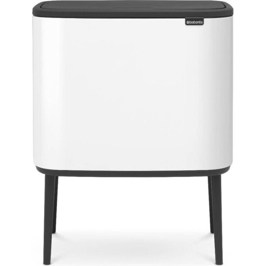 Brabantia Bo Touch Bin Afvalemmer - 11+23 liter - 2 kunststof binnenemmers - wit 313547 afbeelding 1