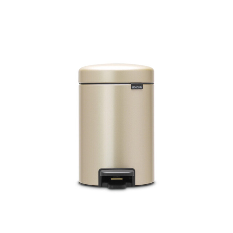 Brabantia NewIcon Pedaalemmer - 3 liter - kunststof binnenemmer - Champagne 304408 afbeelding 1