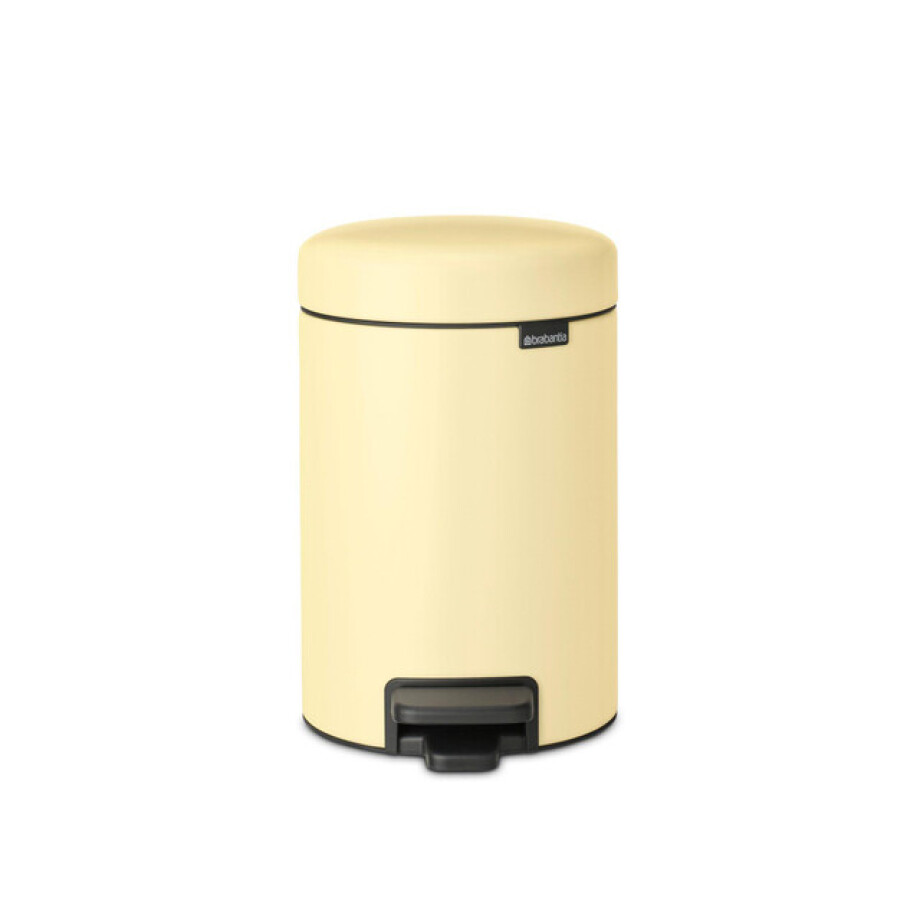 Brabantia NewIcon Pedaalemmer - 3 liter - kunststof binnenemmer - mellow yellow 233760 afbeelding 1