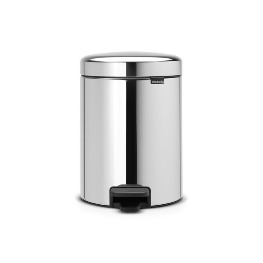 Brabantia NewIcon Pedaalemmer - 5 liter - kunststof binnenemmer - brilliant steel 112621 afbeelding 1